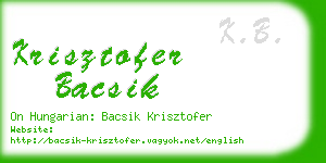 krisztofer bacsik business card